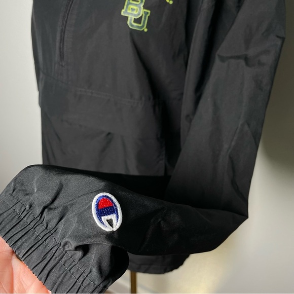Baylor Champion Windbreaker With Hood | Men’s Size Small | Black - Picture 6 of 7
